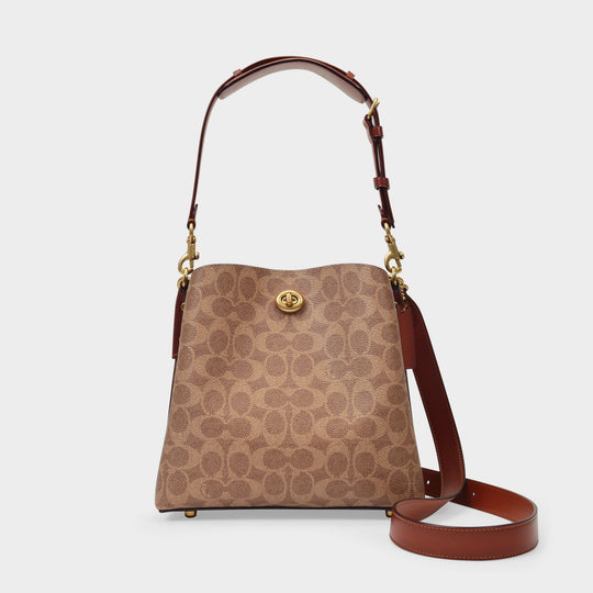Sac Hobo Willow Bucket - Coach - Toile - Tan Rust