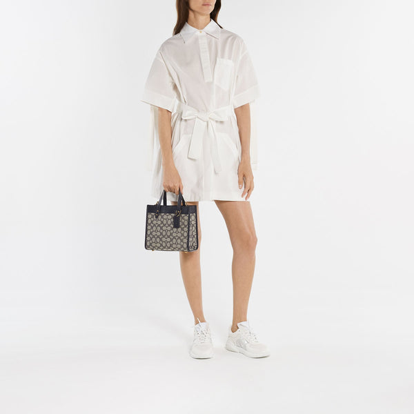 Sac Field Tote Signature 22 en Jacquard Bleu Marine
