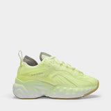 Sneakers Manhattan Overdyed en Cuir Jaune Fluo