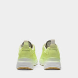 Sneakers Manhattan Overdyed en Cuir Jaune Fluo