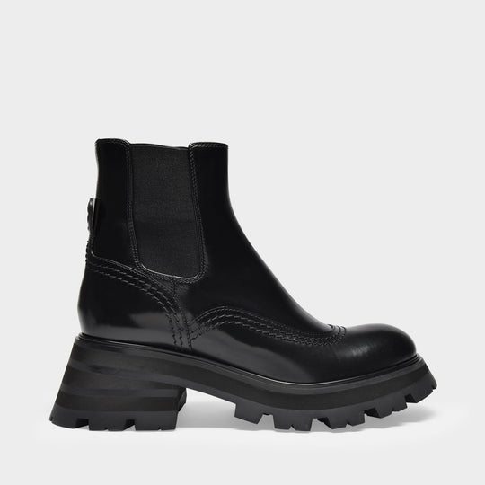 Bottines Upper and Ru en Cuir Noir