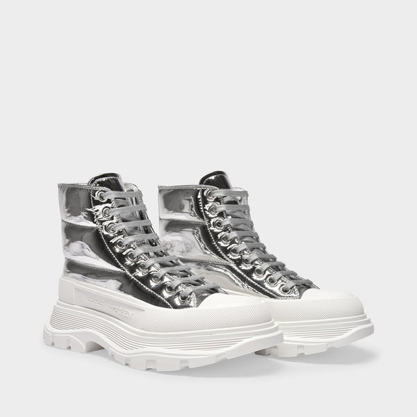 Bottines Tread Slick en Cuir Argenté