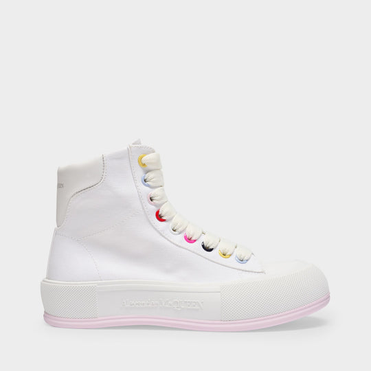 Sneakers Deck High en Toile Blanche