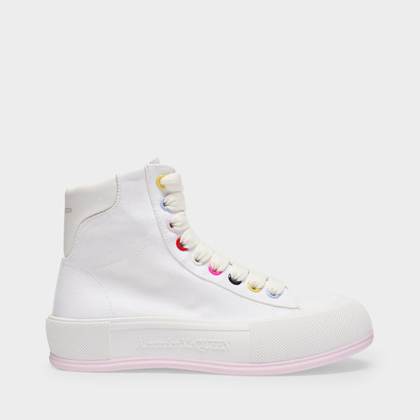 Sneakers Deck High en Toile Blanche