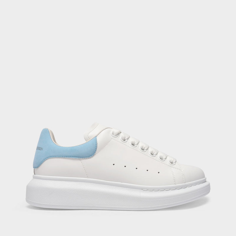 Sneakers Oversized - Alexander Mcqueen - Cuir - Blanc/Bleu Poudre