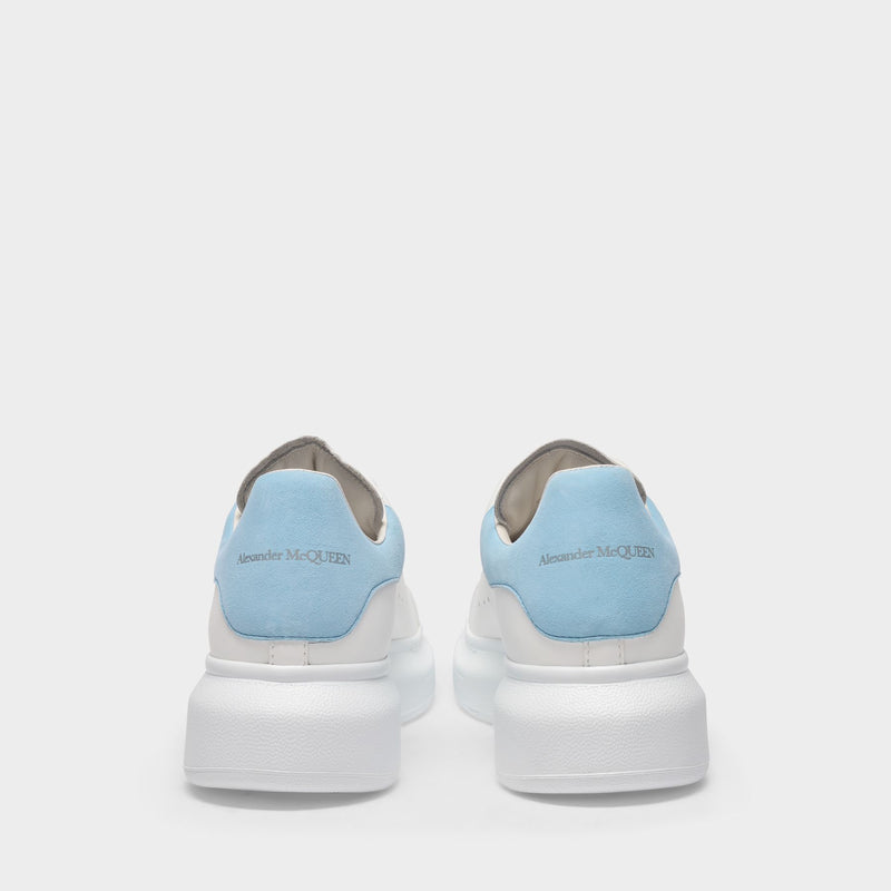 Sneakers Oversized - Alexander Mcqueen - Cuir - Blanc/Bleu Poudre