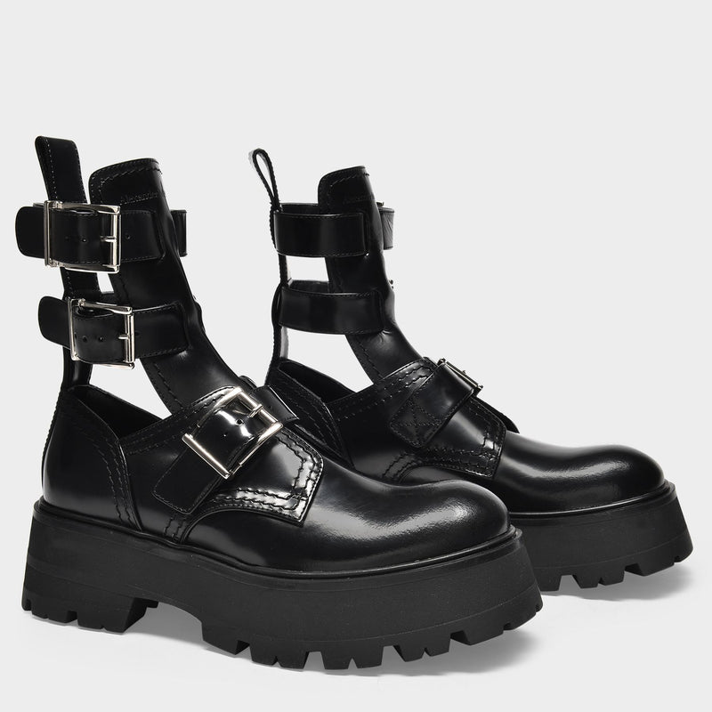Chaussures Platform en Cuir Noir