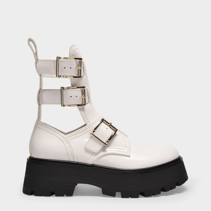 Chaussures Platform en Cuir Blanc