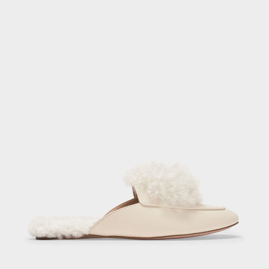 Mules Foxy Flat en Cuir Beige