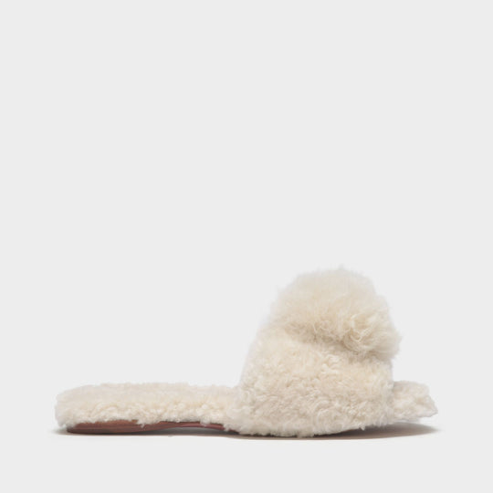 Sandales Foxy en Shearling Beige