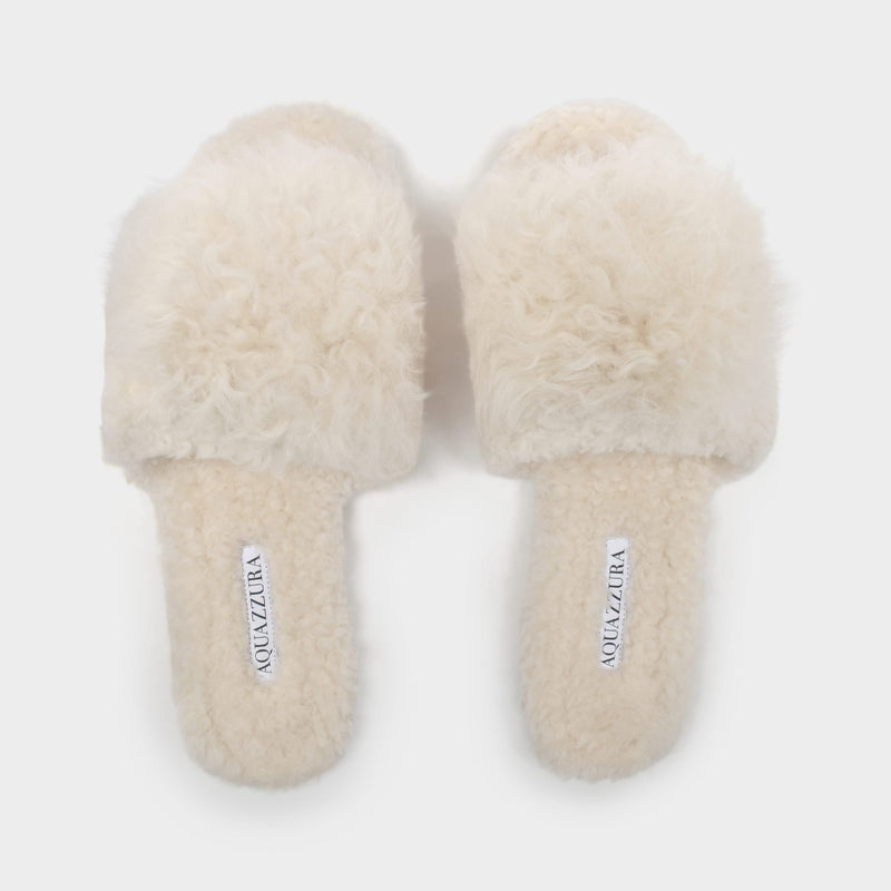 Sandales Foxy en Shearling Beige