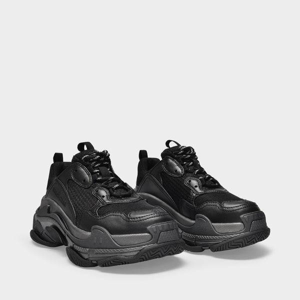 Sneakers Triple S en Polyester Noir Metallique