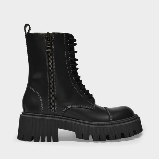 Bottines Tractor L20 en Cuir Gris Foncé