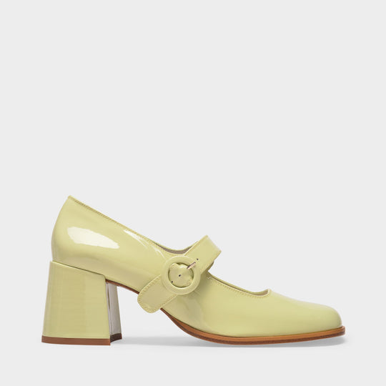 Babies Caren en Cuir Vernis Vert