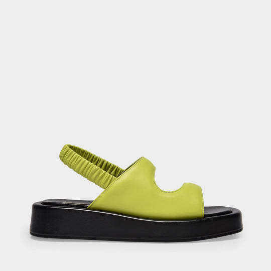 Sandales Gemini Puffy en Cuir Vert