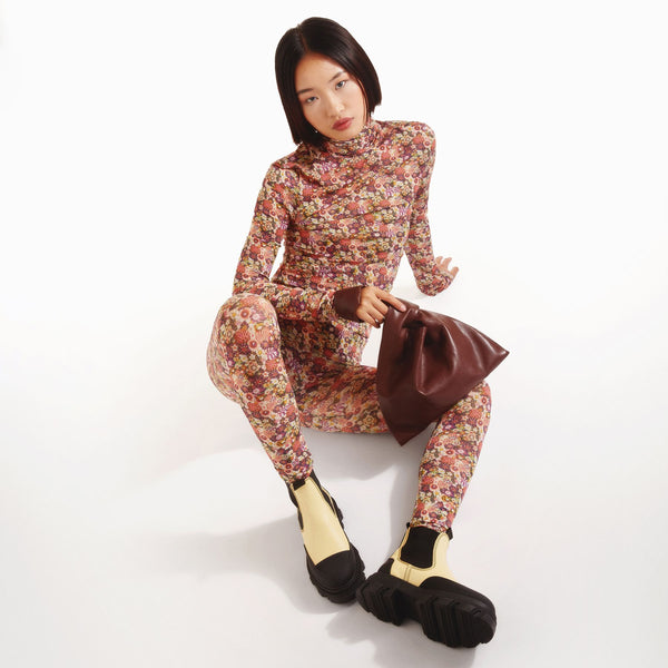 Bottines Cleated en Cuir Jaune