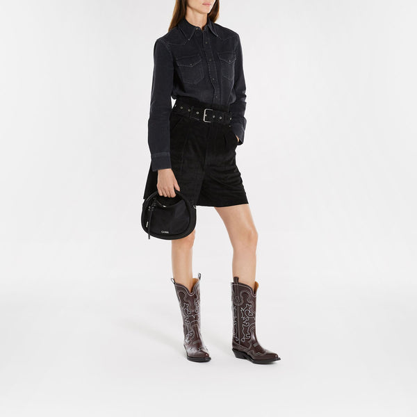 Bottes Mid Shaft - Ganni - Cuir - Bordeaux