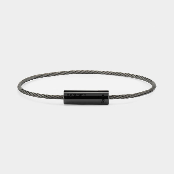 Bracelet Câble le 5g en Céramique Noire Polie