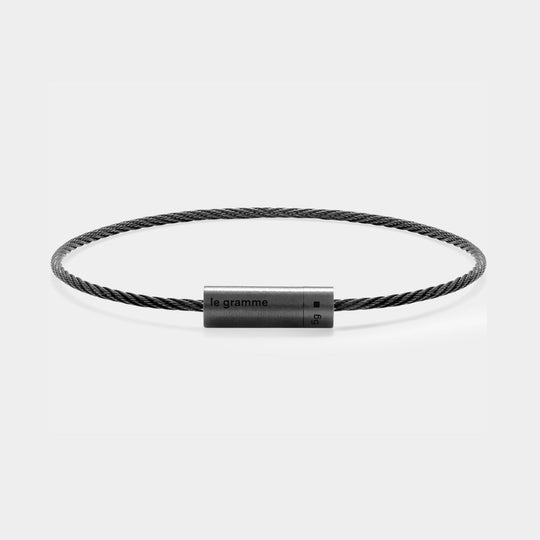 Bracelet Câble le 5g en Céramique Noire Brossée