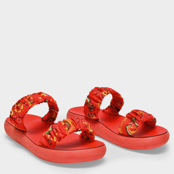 Sandales Scrunchie Melia en Toile Multicolore