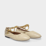 Ballerines Charm en Cuir Beige