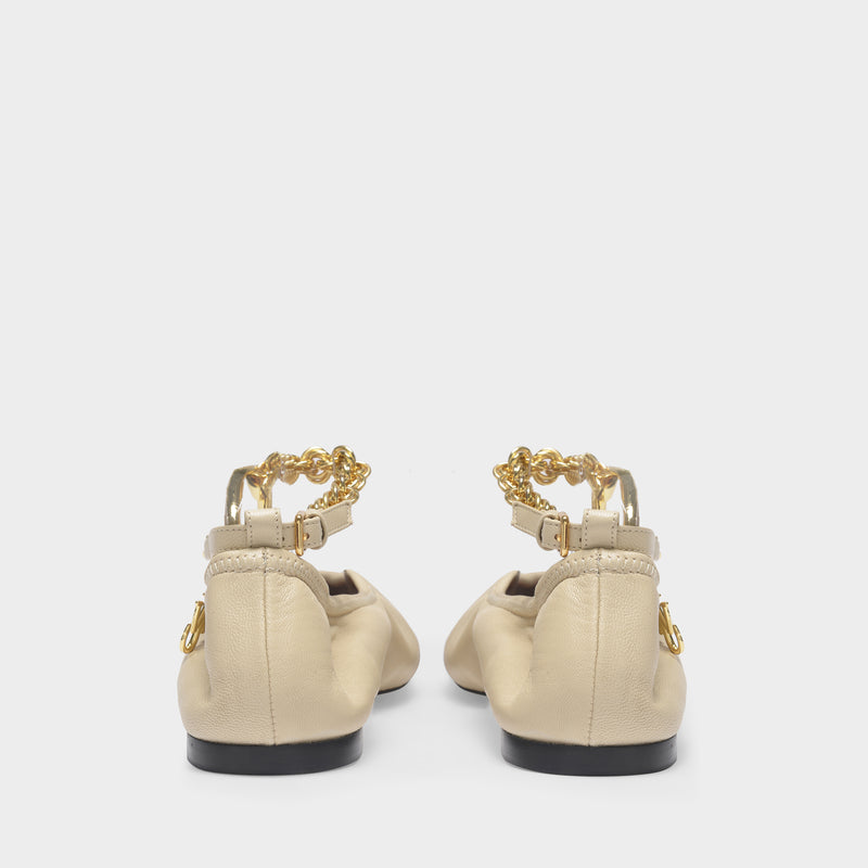 Ballerines Charm en Cuir Beige