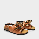 Sandales Chain-Link en Cuir Marron