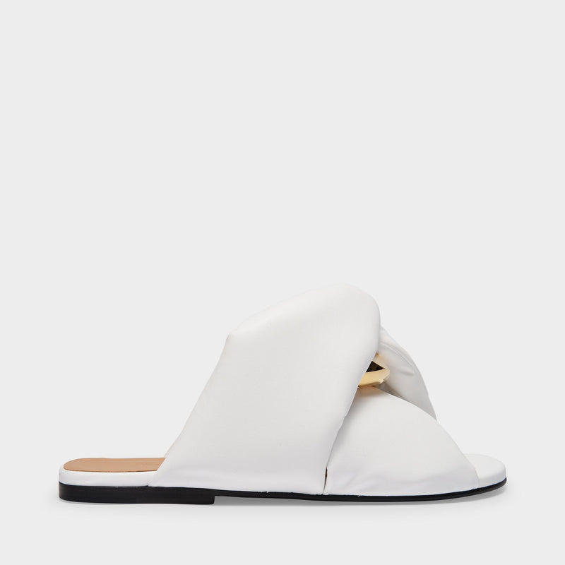 Sandales Flat Twist en Cuir Blanc