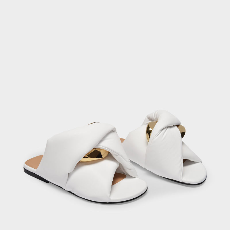 Sandales Flat Twist en Cuir Blanc