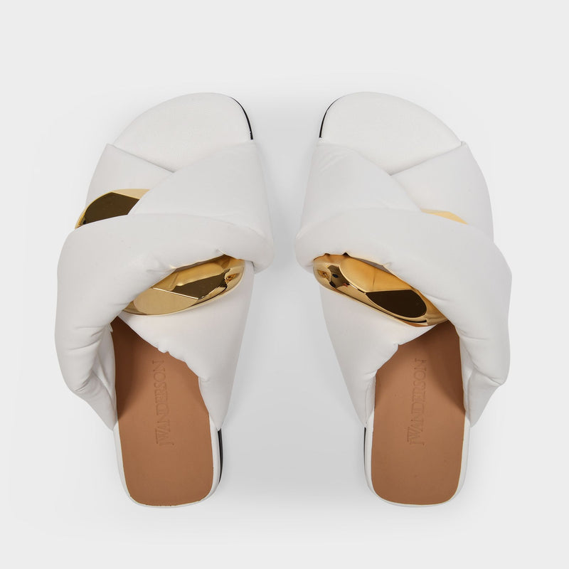 Sandales Flat Twist en Cuir Blanc