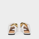 Sandales Flat Twist en Cuir Blanc