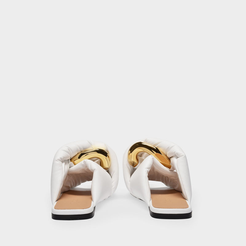 Sandales Flat Twist en Cuir Blanc