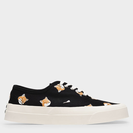 Sneakers All Over Fox Head en Toile Noire