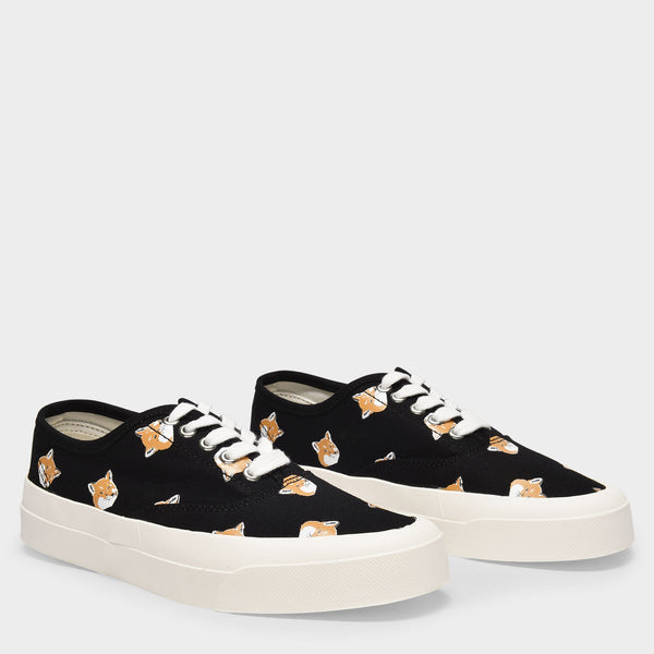 Sneakers All Over Fox Head en Toile Noire
