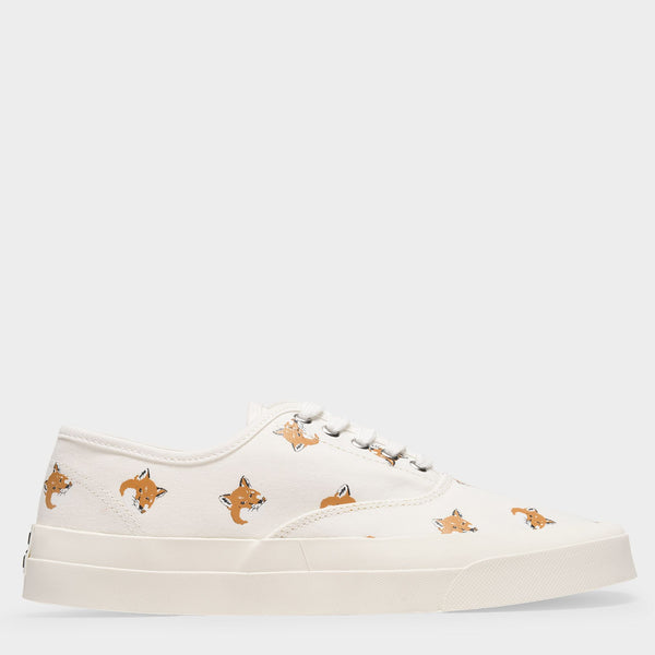 Sneakers All Over Fox Head en Toile Blanche