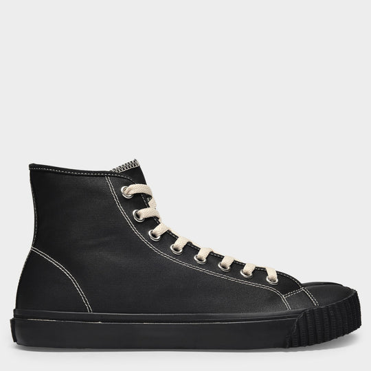 Sneakers Tabi High Top en Toile Noire