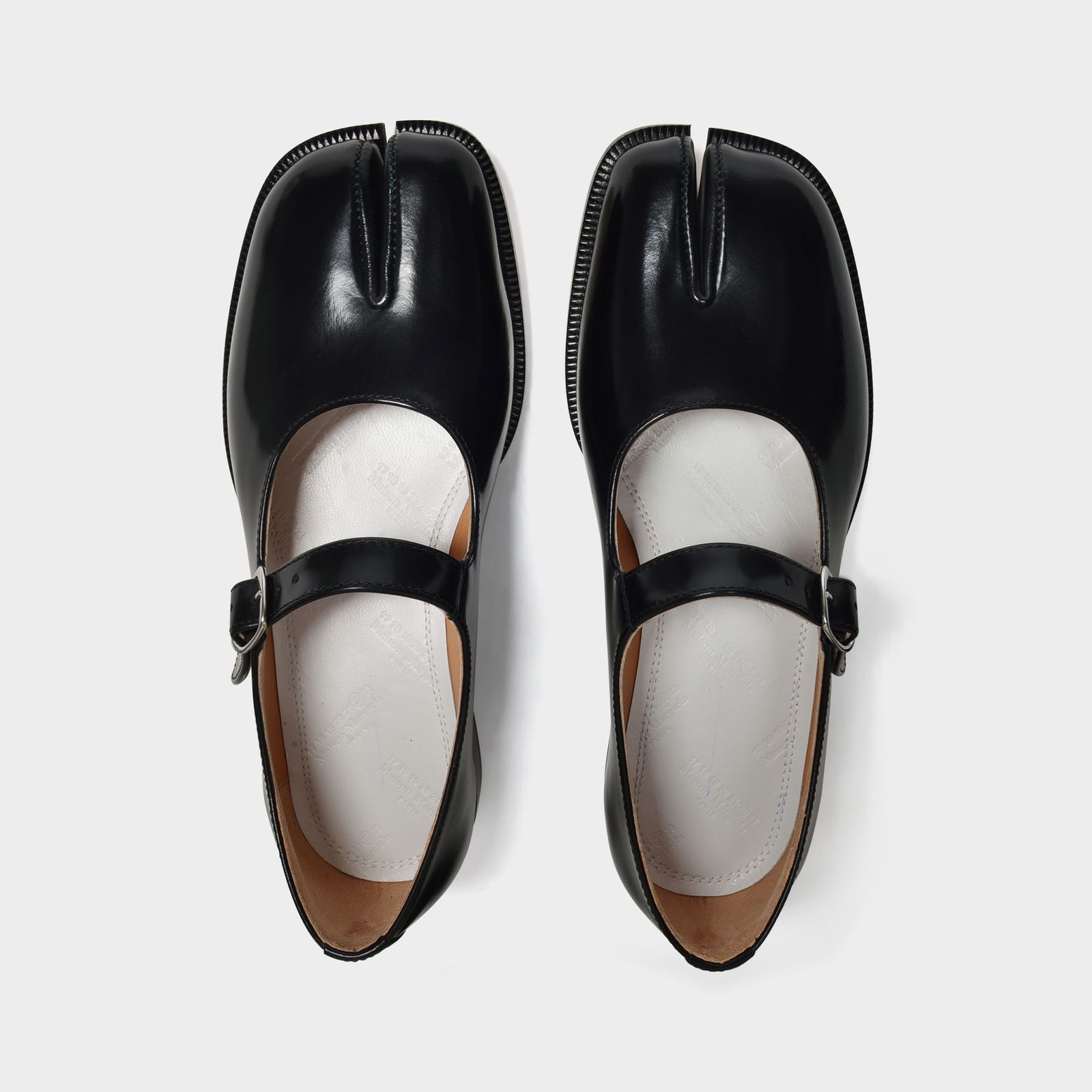 Tabi Mary Jane en Cuir Noir