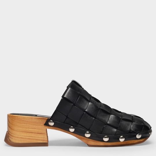 Sabots Arlene en Cuir Noir