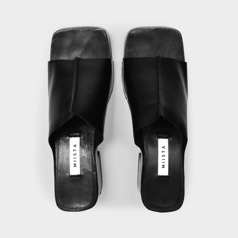 Sabots Eileen en Cuir Noir