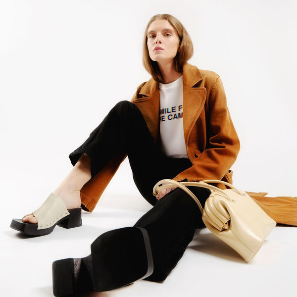 Sabots Hannah en Cuir Beige