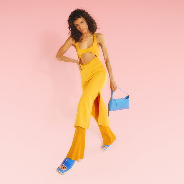 Mules Mildred en Toile Bleue