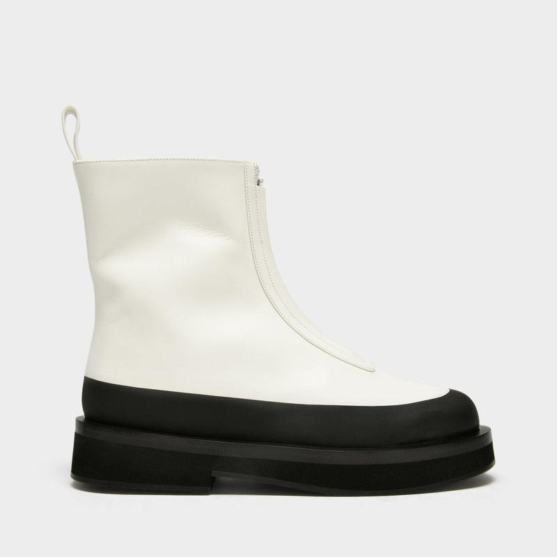 Bottines Malmok en Cuir Blanc