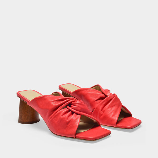 Mules Naomi en Cuir Rouge