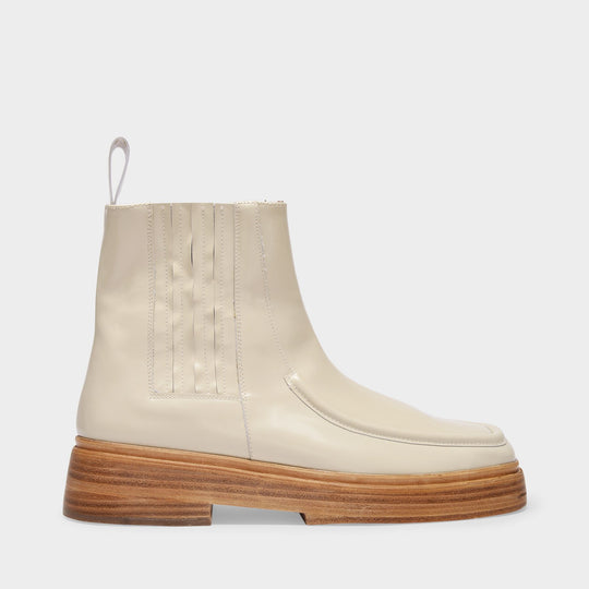 Bottines Leah En Cuir Beige