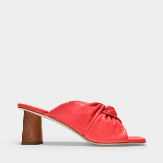 Mules Naomi en Cuir Rouge