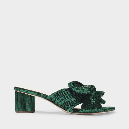 Mules Emilia en Nylon Laminé Vert