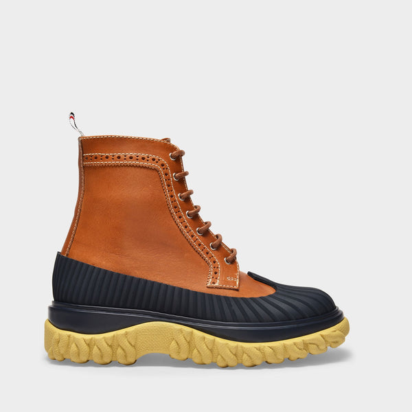 Bottines Lacées Longwing Duck en Cuir Marron