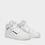 High-Top Sneaker en Cuir Blanc