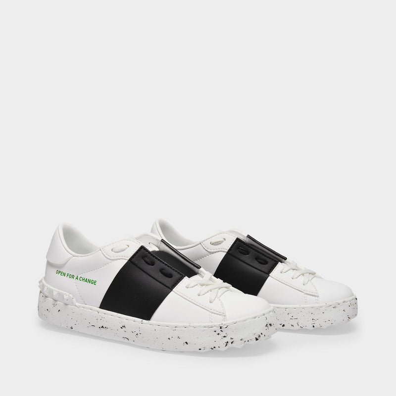 Sneakers en Cuir Blanc et Noir