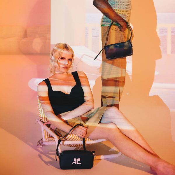 Sac Hobo Racer - Courrèges - Cuir - Noir